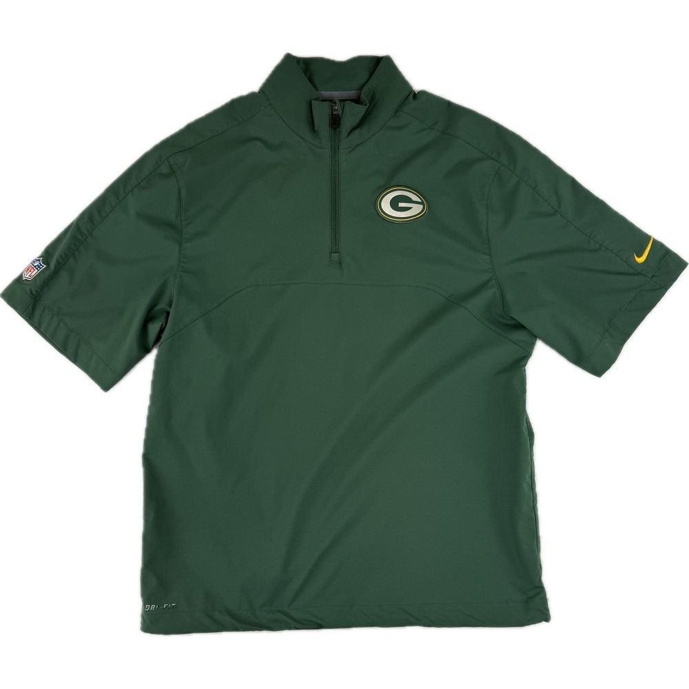 Nike Dri-Fit Mens NFL On‎ Field Green Bay Packers Size Small 1/4 Zip Pull Over